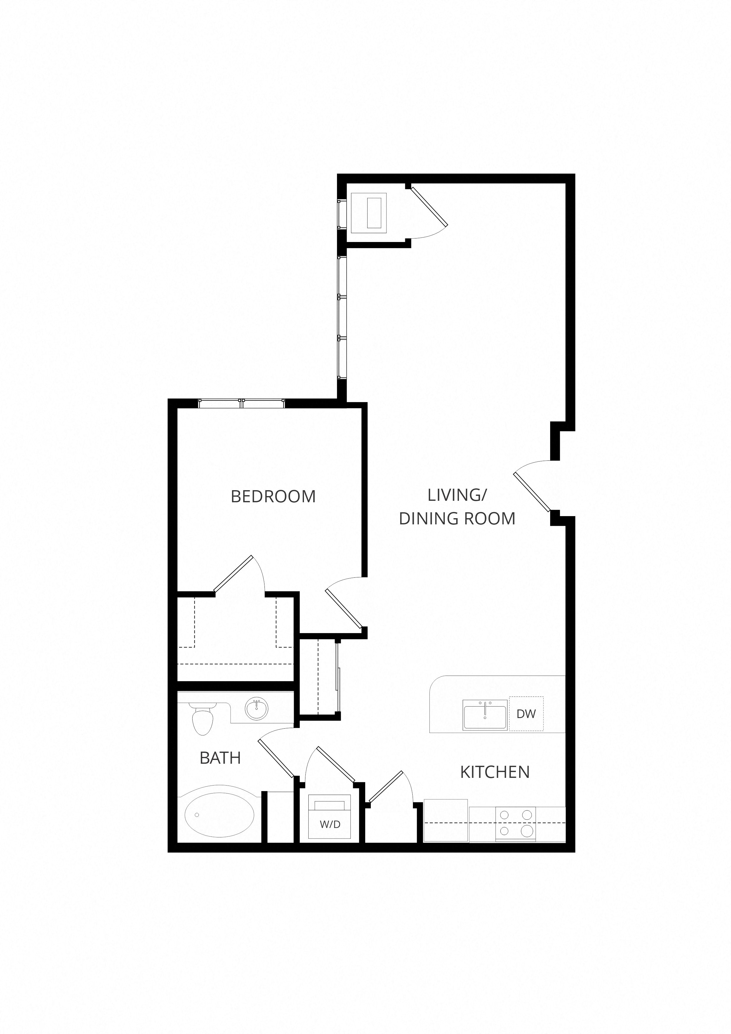B7 1x1 floor plan